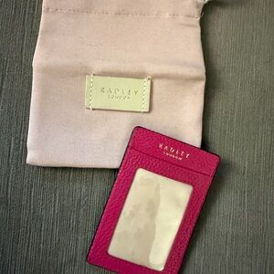 Radley London Fuchsia Card Holder with White Dog Motif